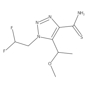 1-(2,2-difluoroethyl)-5-(1-methoxyethyl)-1H-1,2,3-triazole-4-carbothioamide结构式