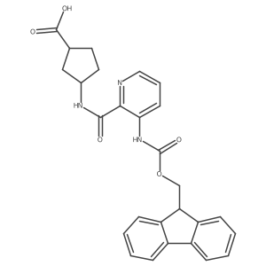 3-[3-({[(9H-fluoren-9-yl)methoxy]carbonyl}amino)pyridine-2-amido]cyclopentane-1-carboxylic acid Structure