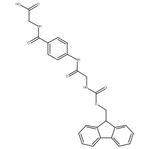 2-({4-[2-({[(9H-fluoren-9-yl)methoxy]carbonyl}amino)acetamido]phenyl}formamido)acetic acid结构式