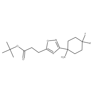 Tert-butyl 3-[3-(1-amino-4,4-difluorocyclohexyl)-1,2,4-oxadiazol-5-yl]propanoate结构式