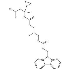 3-cyclopropyl-3-[5-({[(9H-fluoren-9-yl)methoxy]carbonyl}amino)-4-methylpentanamido]butanoic acid Structure
