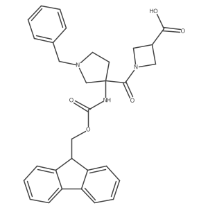 1-[1-benzyl-3-({[(9H-fluoren-9-yl)methoxy]carbonyl}amino)pyrrolidine-3-carbonyl]azetidine-3-carboxylic acid结构式