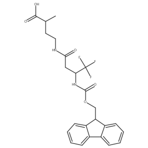 4-[3-({[(9H-fluoren-9-yl)methoxy]carbonyl}amino)-4,4,4-trifluorobutanamido]-2-methylbutanoic acid Structure