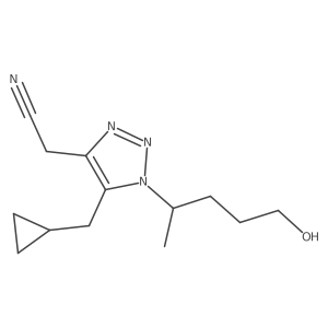 2-[5-(cyclopropylmethyl)-1-(5-hydroxypentan-2-yl)-1H-1,2,3-triazol-4-yl]acetonitrile结构式