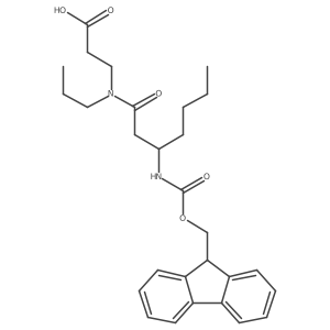 3-[3-({[(9H-fluoren-9-yl)methoxy]carbonyl}amino)-N-propylheptanamido]propanoic acid结构式