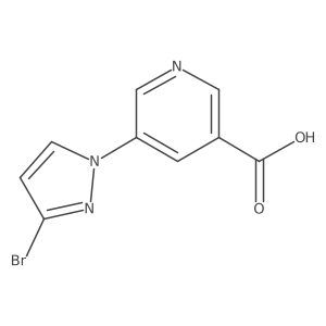 5-(3-bromo-1H-pyrazol-1-yl)pyridine-3-carboxylic acid结构式