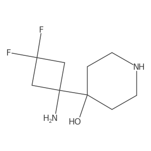 4-(1-Amino-3,3-difluorocyclobutyl)piperidin-4-ol结构式