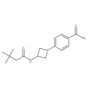 Tert-butyl (1-(5-carbamoylpyridin-2-yl)azetidin-3-yl)carbamate结构式