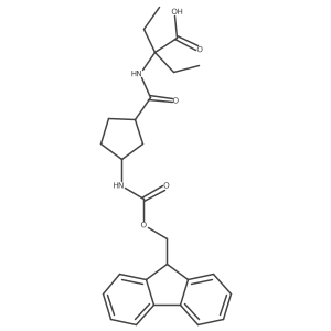 rac-2-ethyl-2-{[(1R,3S)-3-({[(9H-fluoren-9-yl)methoxy]carbonyl}amino)cyclopentyl]formamido}butanoic acid Structure