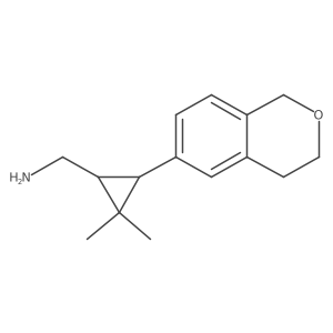 rac-[(1R,3R)-3-(3,4-dihydro-1H-2-benzopyran-6-yl)-2,2-dimethylcyclopropyl]methanamine结构式