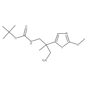 tert-butyl N-[3-amino-2-(2-methoxy-1,3-thiazol-5-yl)-2-methylpropyl]carbamate结构式