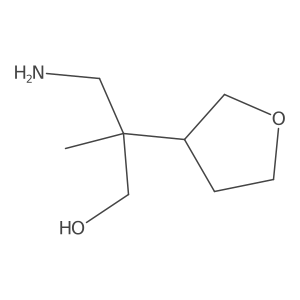 3-Amino-2-methyl-2-(oxolan-3-yl)propan-1-ol结构式