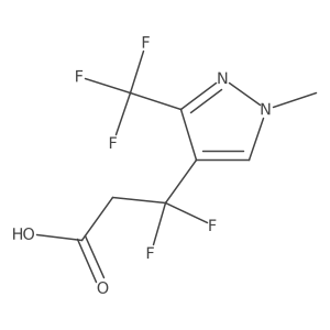 3,3-difluoro-3-[1-methyl-3-(trifluoromethyl)-1H-pyrazol-4-yl]propanoic acid Structure