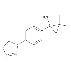 2,2-dimethyl-1-[4-(1H-pyrazol-1-yl)phenyl]cyclopropan-1-amine结构式