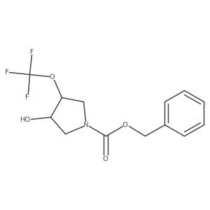 Benzyl trans-3-hydroxy-4-(trifluoromethoxy)pyrrolidine-1-carboxylate结构式