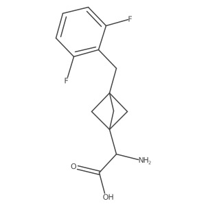 2-Amino-2-[3-[(2,6-difluorophenyl)methyl]-1-bicyclo[1.1.1]pentanyl]acetic acid Structure