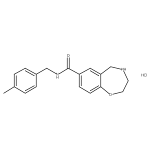 N-(4-methylbenzyl)-2,3,4,5-tetrahydrobenzo[f][1,4]oxazepine-7-carboxamide hydrochloride结构式