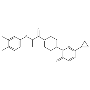6-Cyclopropyl-2-{1-[2-(3,4-dimethylphenoxy)propanoyl]piperidin-4-yl}-2,3-dihydropyridazin-3-one结构式
