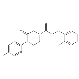 1-(5-Fluoropyrimidin-2-yl)-4-[2-(2-methylphenoxy)acetyl]piperazin-2-one Structure