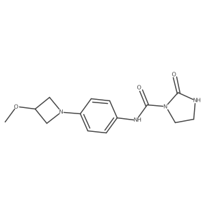 N-(4-(3-methoxyazetidin-1-yl)phenyl)-2-oxoimidazolidine-1-carboxamide结构式