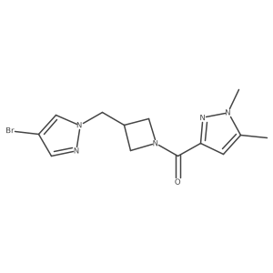 [3-[(4-Bromopyrazol-1-yl)methyl]azetidin-1-yl]-(1,5-dimethylpyrazol-3-yl)methanone Structure