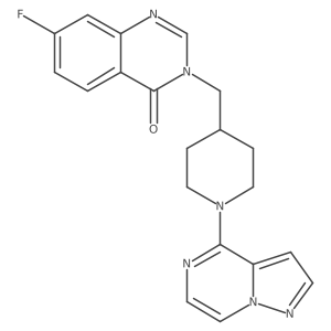 7-Fluoro-3-[(1-{pyrazolo[1,5-a]pyrazin-4-yl}piperidin-4-yl)methyl]-3,4-dihydroquinazolin-4-one Structure