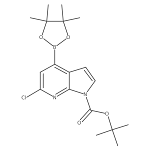 tert-Butyl 6-chloro-4-(4,4,5,5-tetramethyl-1,3,2-dioxaborolan-2-yl)-1H-pyrrolo[2,3-b]pyridine-1-carboxylate结构式