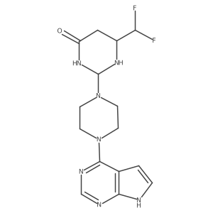 6-(difluoromethyl)-2-[4-(7H-pyrrolo[2,3-d]pyrimidin-4-yl)piperazin-1-yl]-1,3-diazinan-4-one结构式
