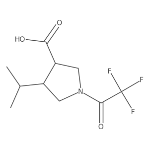 rac-(3R,4R)-4-(propan-2-yl)-1-(2,2,2-trifluoroacetyl)pyrrolidine-3-carboxylic acid结构式
