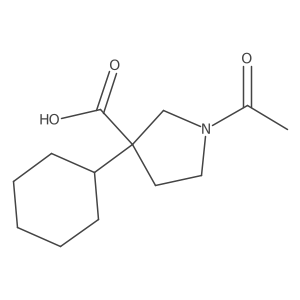1-Acetyl-3-cyclohexylpyrrolidine-3-carboxylic acid结构式