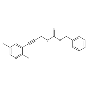 benzyl N-[3-(5-chloro-2-fluoropyridin-3-yl)prop-2-yn-1-yl]carbamate结构式