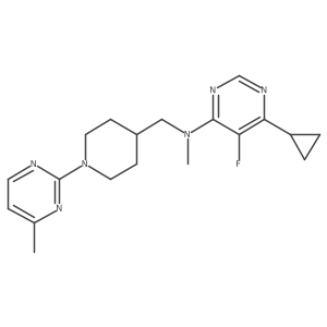 6-cyclopropyl-5-fluoro-N-methyl-N-{[1-(4-methylpyrimidin-2-yl)piperidin-4-yl]methyl}pyrimidin-4-amine结构式