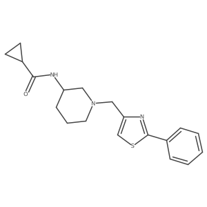 N-{1-[(2-phenyl-1,3-thiazol-4-yl)methyl]piperidin-3-yl}cyclopropanecarboxamide结构式