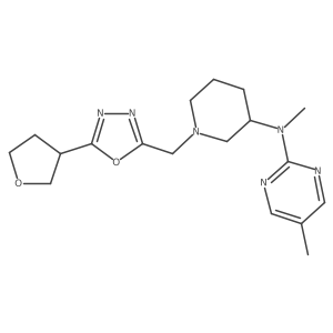 N,5-dimethyl-N-(1-{[5-(oxolan-3-yl)-1,3,4-oxadiazol-2-yl]methyl}piperidin-3-yl)pyrimidin-2-amine Structure