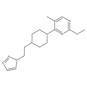 5-methyl-2-(methylsulfanyl)-4-{4-[2-(1H-1,2,3-triazol-1-yl)ethyl]piperazin-1-yl}pyrimidine结构式