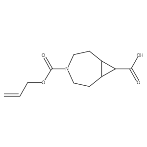 4-[(Prop-2-en-1-yloxy)carbonyl]-4-azabicyclo[5.1.0]octane-8-carboxylic acid结构式