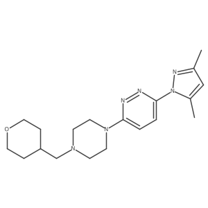 3-(3,5-dimethyl-1H-pyrazol-1-yl)-6-{4-[(oxan-4-yl)methyl]piperazin-1-yl}pyridazine Structure