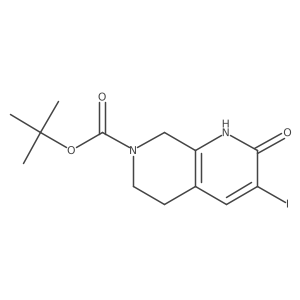 Tert-butyl 2-hydroxy-3-iodo-5,8-dihydro-1,7-naphthyridine-7(6H)-carboxylate Structure