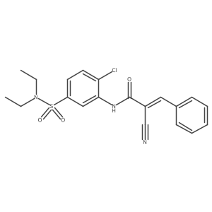 (Z)-N-[2-Chloro-5-(diethylsulfamoyl)phenyl]-2-cyano-3-phenylprop-2-enamide结构式