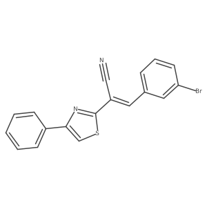 (Z)-3-(3-bromophenyl)-2-(4-phenylthiazol-2-yl)acrylonitrile结构式