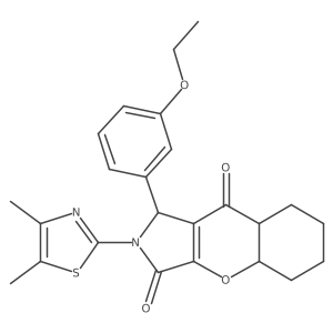 2-(4,5-dimethyl-1,3-thiazol-2-yl)-1-(3-ethoxyphenyl)-4a,5,6,7,8,8a-hexahydro-1H-chromeno[2,3-c]pyrrole-3,9-dione结构式