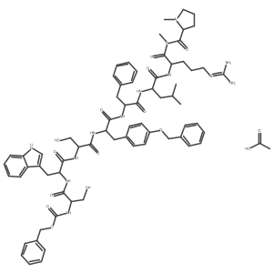 L-Prolinamide, N-((phenylmethoxy)carbonyl)-O-(phenylmethyl)-L-seryl-L-tryptophyl-L-seryl-L-tyrosyl-D-phenylalanyl-L-leucyl-L-arginyl-N,N-dimethyl-, monoacetate (salt), hydrate结构式