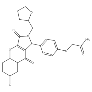 2-[4-[7-chloro-3,9-dioxo-2-(oxolan-2-ylmethyl)-4a,5,6,7,8,8a-hexahydro-1H-chromeno[2,3-c]pyrrol-1-yl]phenoxy]acetamide结构式