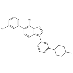 6-(3-Amino-phenyl)-3-[3-(4-methyl-piperazin-1-yl)-phenyl]-pyrazolo[1,5-a]pyrimidin-7-ylamine结构式