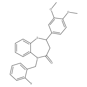 2-(3,4-dimethoxyphenyl)-5-(2-fluorobenzyl)-2,3-dihydrobenzo[b][1,4]thiazepin-4(5H)-one Structure