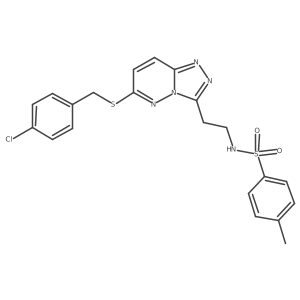 N-(2-(6-((4-chlorobenzyl)thio)-[1,2,4]triazolo[4,3-b]pyridazin-3-yl)ethyl)-4-methylbenzenesulfonamide结构式