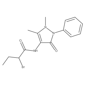 2-Bromo-N-(1,5-dimethyl-3-oxo-2-phenyl-2,3-dihydro-1H-pyrazol-4-yl)butanamide结构式