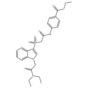 ethyl 4-(2-((1-(2-(diethylamino)-2-oxoethyl)-1H-indol-3-yl)sulfonyl)acetamido)benzoate Structure