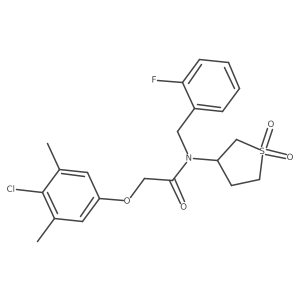 2-(4-chloro-3,5-dimethylphenoxy)-N-(1,1-dioxidotetrahydrothiophen-3-yl)-N-(2-fluorobenzyl)acetamide结构式