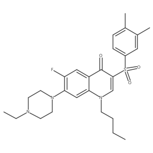 1-butyl-3-((3,4-dimethylphenyl)sulfonyl)-7-(4-ethylpiperazin-1-yl)-6-fluoroquinolin-4(1H)-one Structure